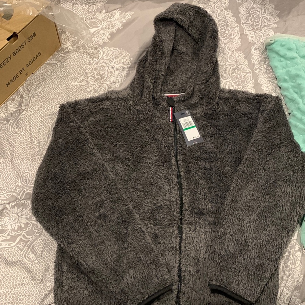 Tommy Hilfiger girls Sherpa full zip hoodie , deep black NWT